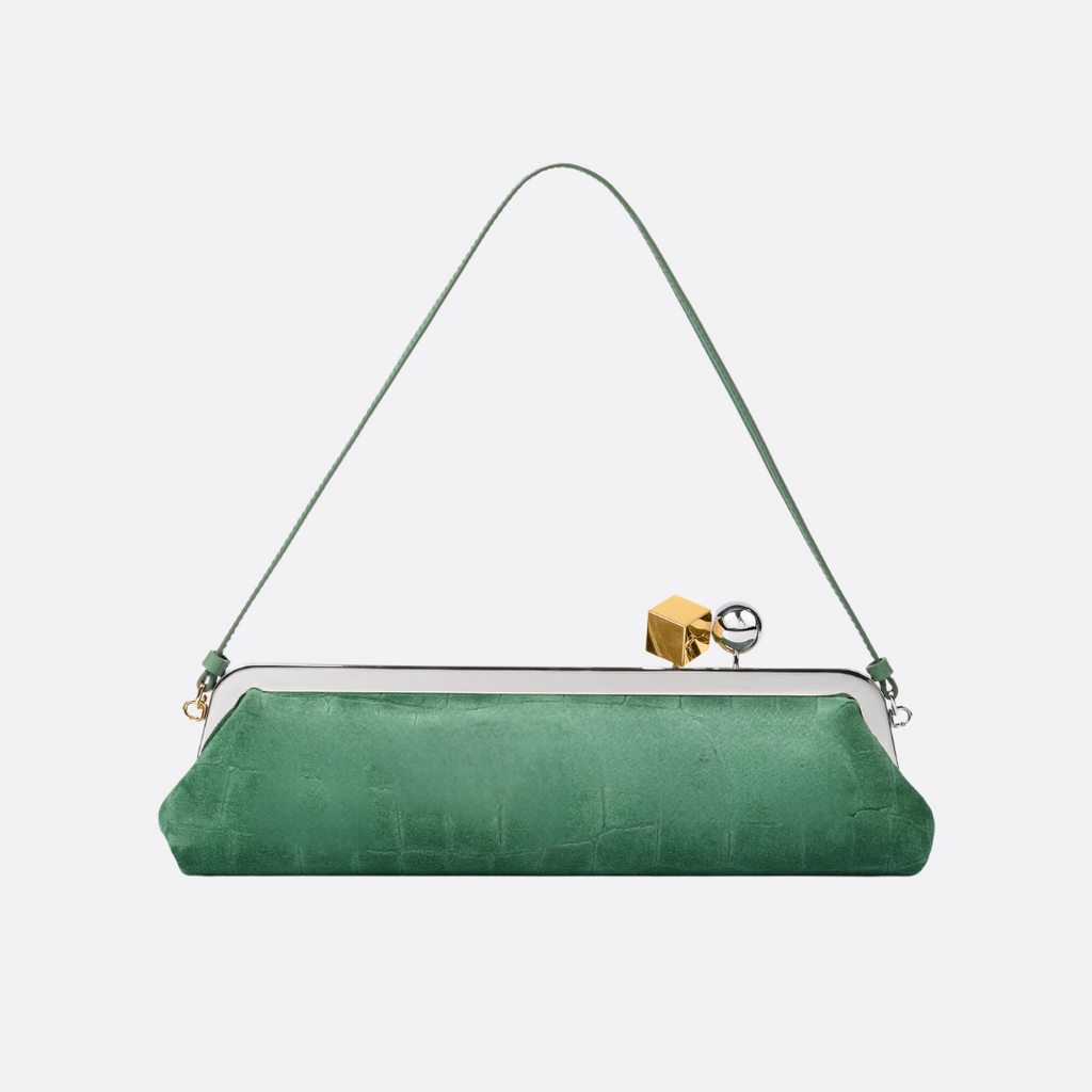 Wildleder Clutch mit Kroko-Effekt - BloxBag
